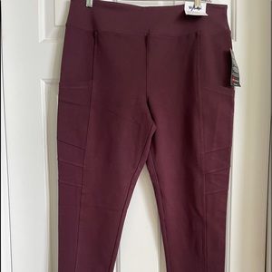 Burgundy Vylette Ponte Pull On Leggings